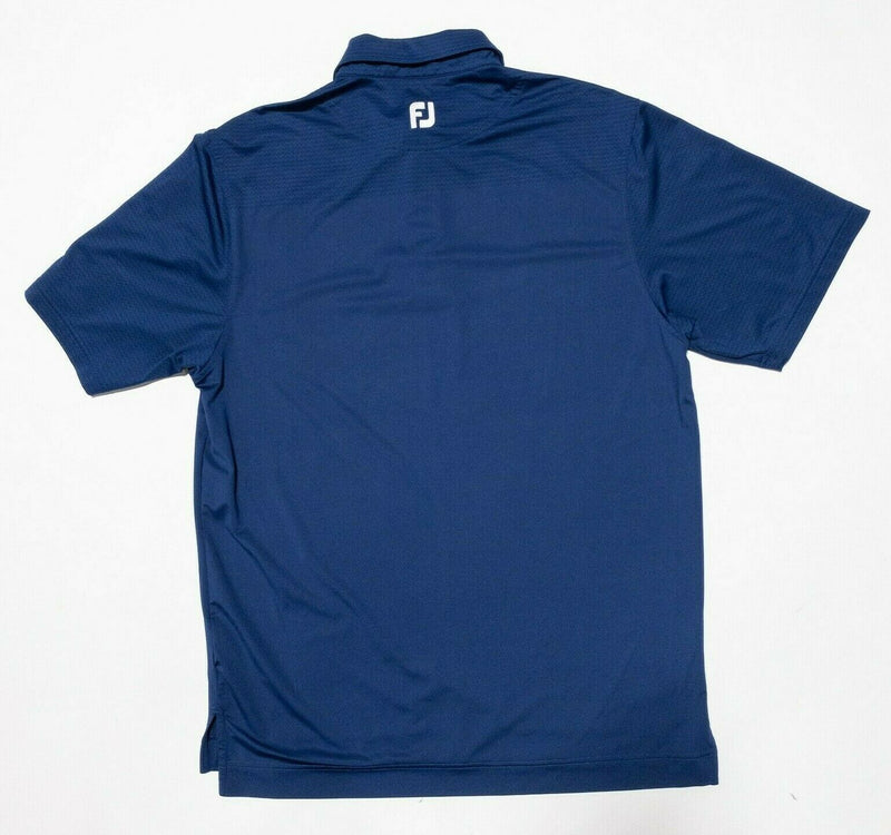 FootJoy Polo Medium Men's Golf Shirt Wicking Blue Chevron Solid Two-Tone Stretch