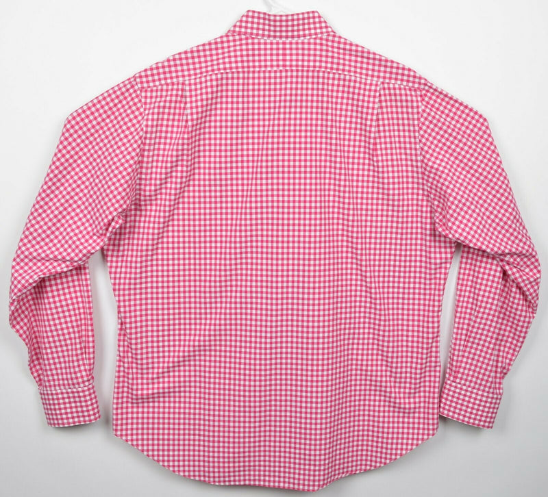 Polo Ralph Lauren Men's 17-36/37 Pink White Gingham Check Button-Front Shirt