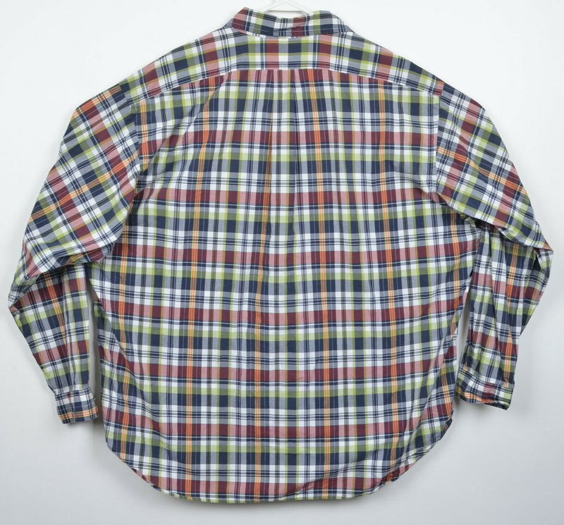 Polo Ralph Lauren Men's 2XL Multi-Color Navy Plaid "Blake" Button-Front Shirt