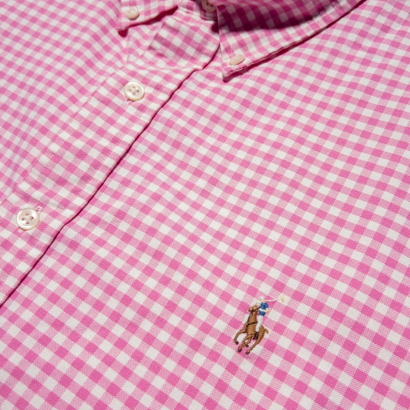 Polo Ralph Lauren Men's 2XL Long Sleeve Shirt Pink Gingham Check Button-Down