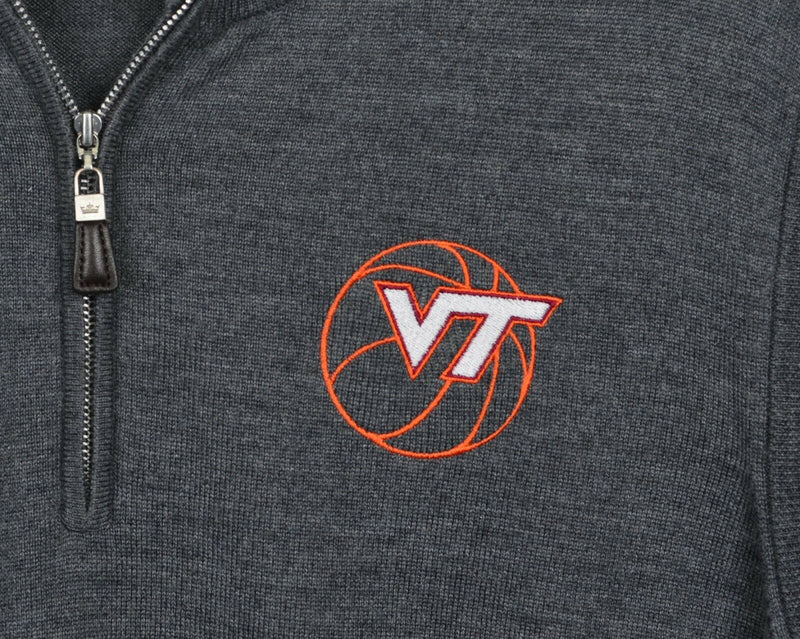 Peter Millar Men's XL Merino Wool Virginia Tech Basketball 1/4 Zip Sweater Vest