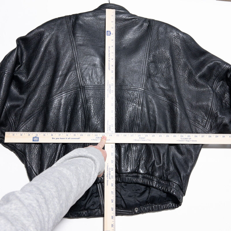 Marc Buchanan Pelle Pelle Leather Jacket Men's 46 Black Vintage 90s Moto Biker