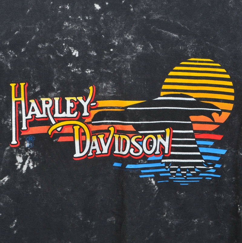 Vintage 1988 Harley-Davidson Men's XL Eagle Sunset Double-Sided T-Shirt