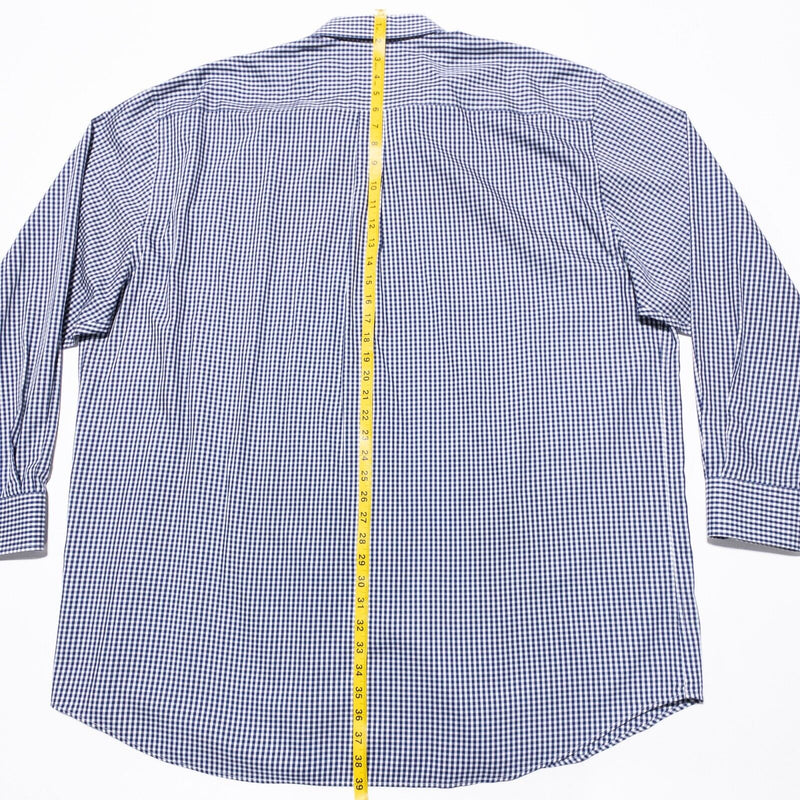 Peter Millar Shirt Men's 3XLT Cotton Silk Blend Crown Sport Gingham Check Button