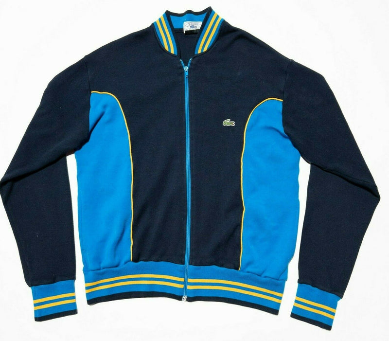 Izod Lacoste Track Jacket Vintage 70s Blue Colorblock Alligator Men's Large