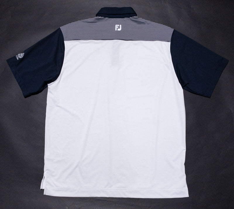 FootJoy Golf Shirt Men's XL White Black Colorblock Wicking Performance Polo