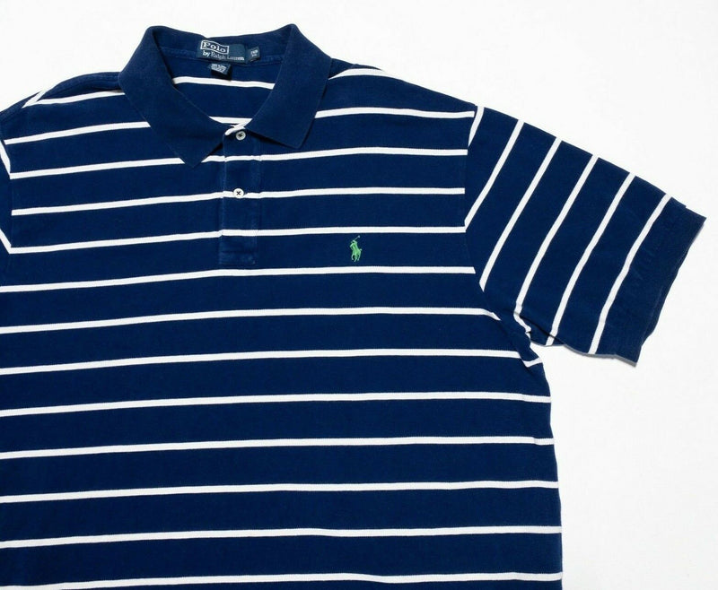 Polo Ralph Lauren 2XB Big Tall Men's Polo Shirt Navy Blue Striped Short Sleeve