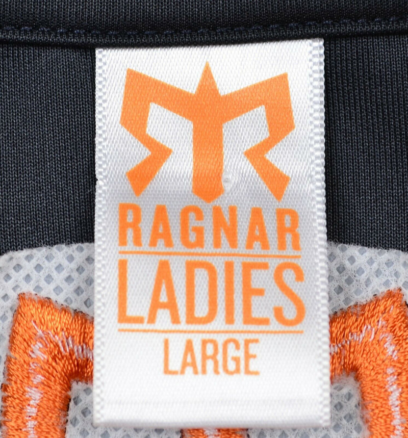 Ragnar Ladies Women's Large Gray Orange Full Zip NordicTrack Thumbholes Jacket