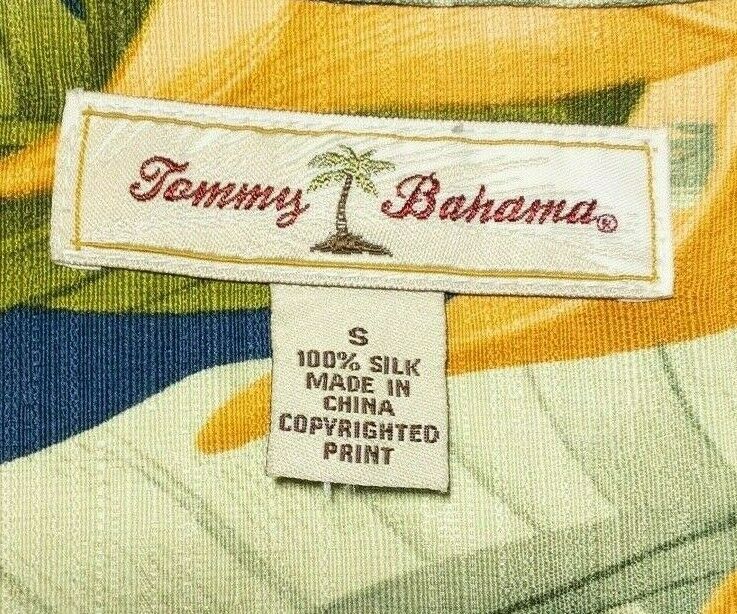 Tommy Bahama Small Men's Silk Shirt Floral Hawaiian Aloha Camp Collar Colorful