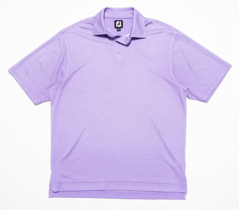 FootJoy Golf Polo Medium Men's Purple Check Wicking Stretch Performance