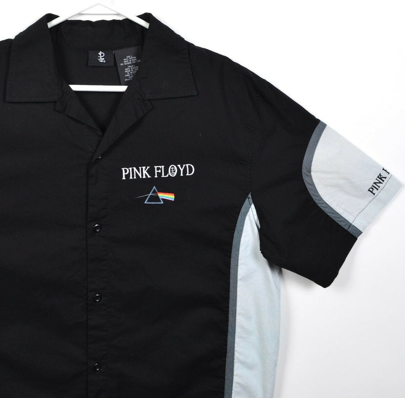 Pink Floyd Men's Large Dark Side of the Moon Black White Button-Front Shirt