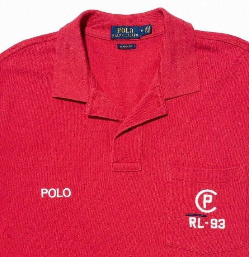 Polo Ralph Lauren CP RL-93 Shirt Men's Medium Classic Fit Red Polo Vintage 90s