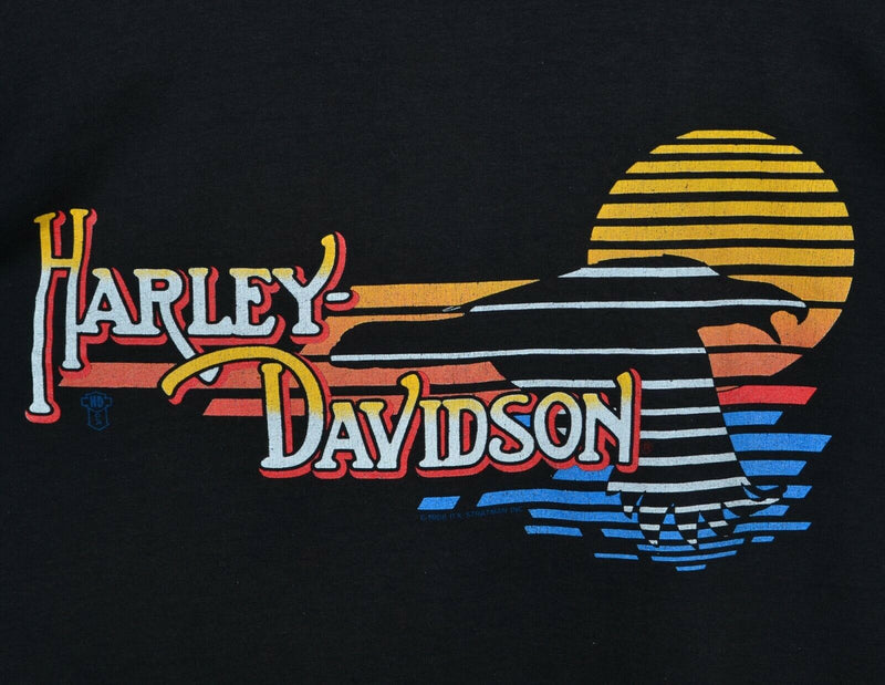 Vintage 80s Harley-Davidson Men's Large Eagle Paper Thin Double-Sided T-Shirt