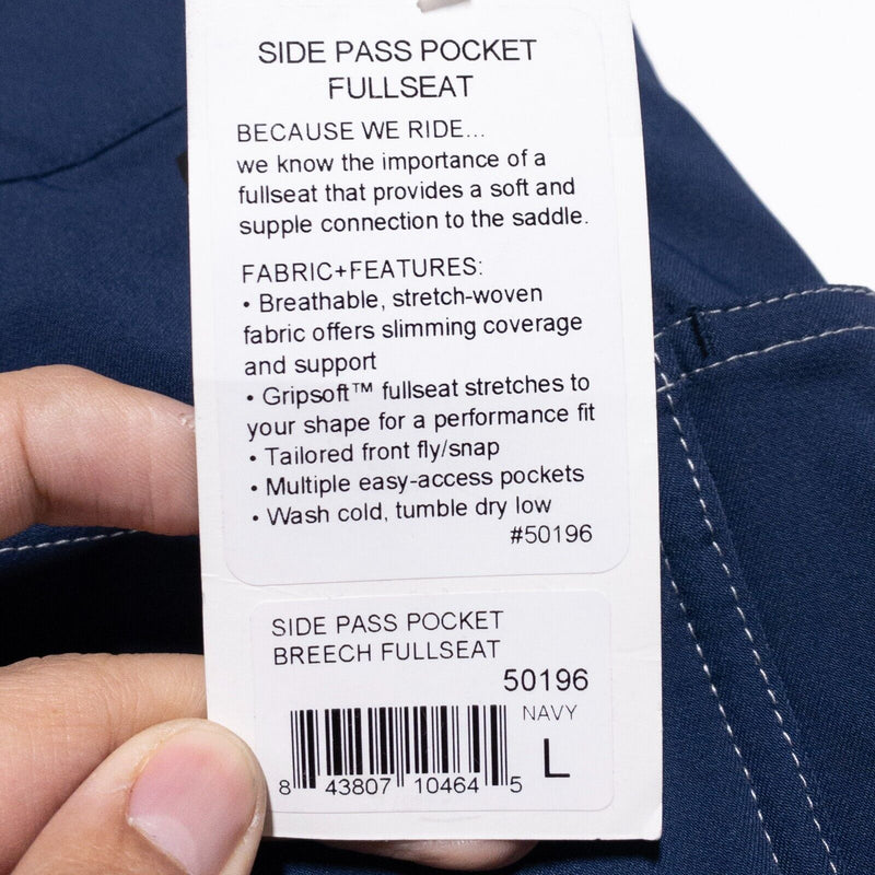 Kerrits Breeches Full Seat Women's Large Riding Pants Side Pass Pocket Blue
