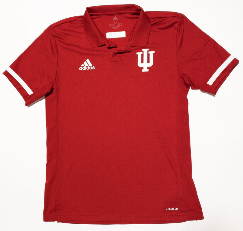 Indiana University Adidas Polo Medium Men Aeroready Shirt Red Wicking Team Issue