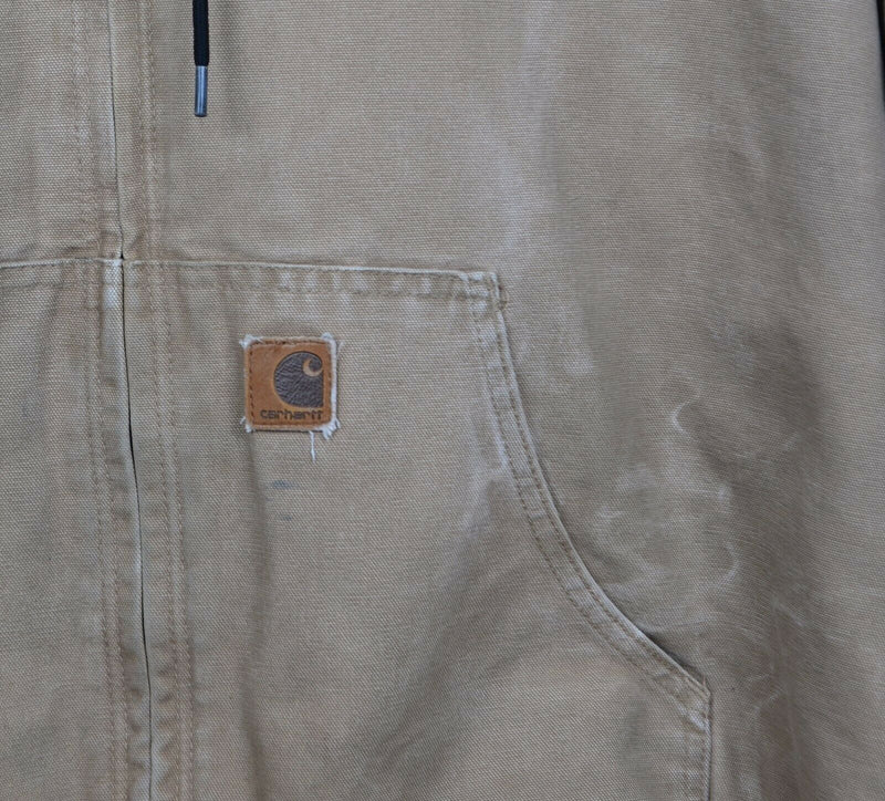 Carhartt Men's 2XL Thermal Lined Hooded Sandstone Full Zip Jacket J130 SDL