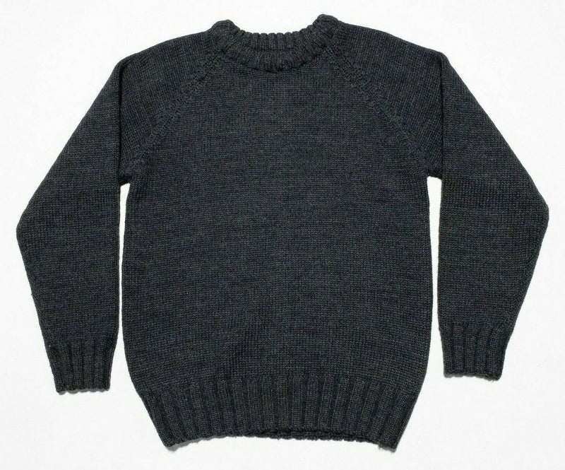 Woolovers Men's Small 100% British Wool Gray Heavy Fisherman Crewneck Sweater