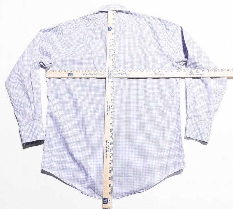 Brooks Brothers Dress Shirt Men's 15.5-34 Regular Fit Check Purple Blue Spread