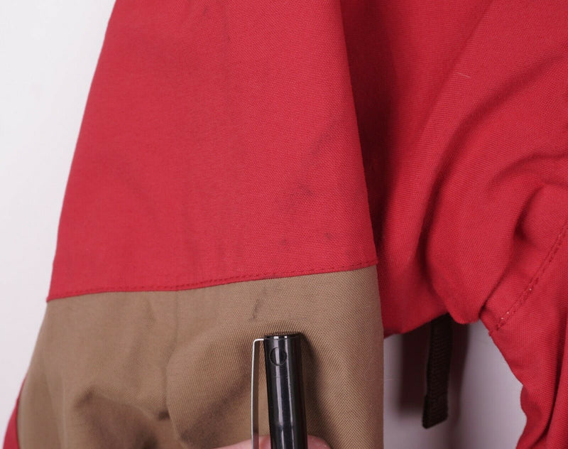 Burton Men's XL Brown Red Full Zip Hooded Pockets Ski Snowboard Shell Jacket