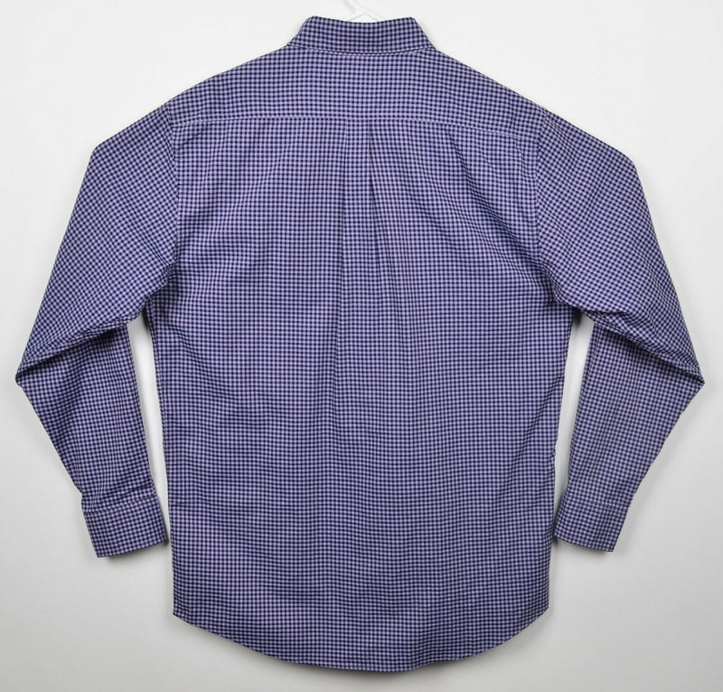 Johnnie-O Men's Sz XL Purple Black Gingham Check Plaid Button-Down Shirt