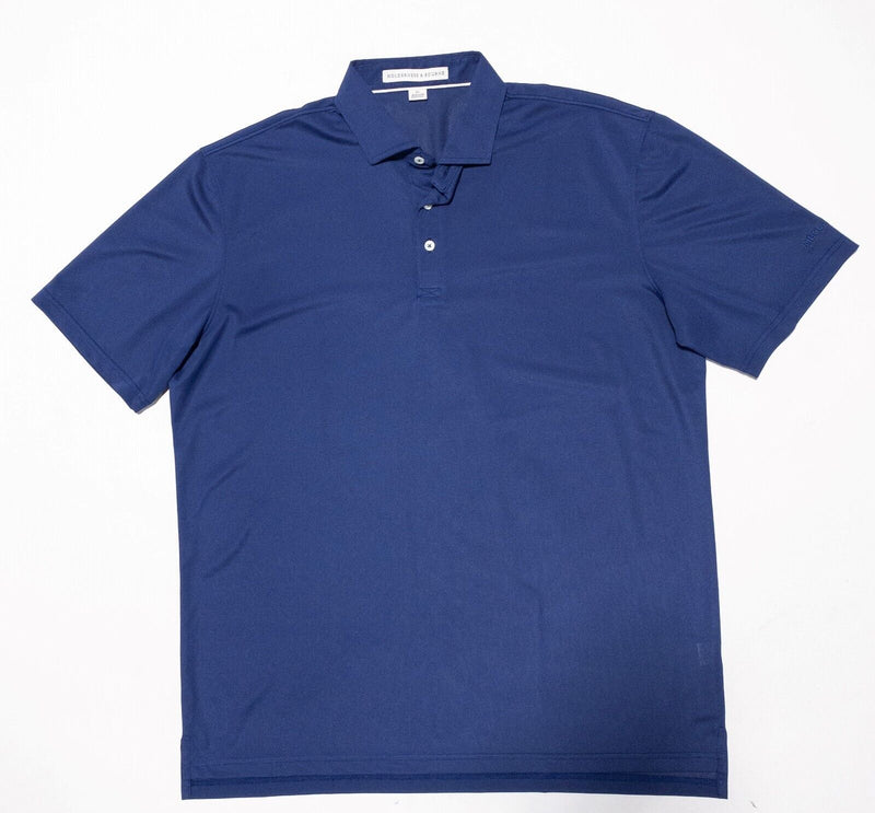 Holderness & Bourne XL Tailored Fit Golf Polo Men's Solid Blue Wicking Stretch