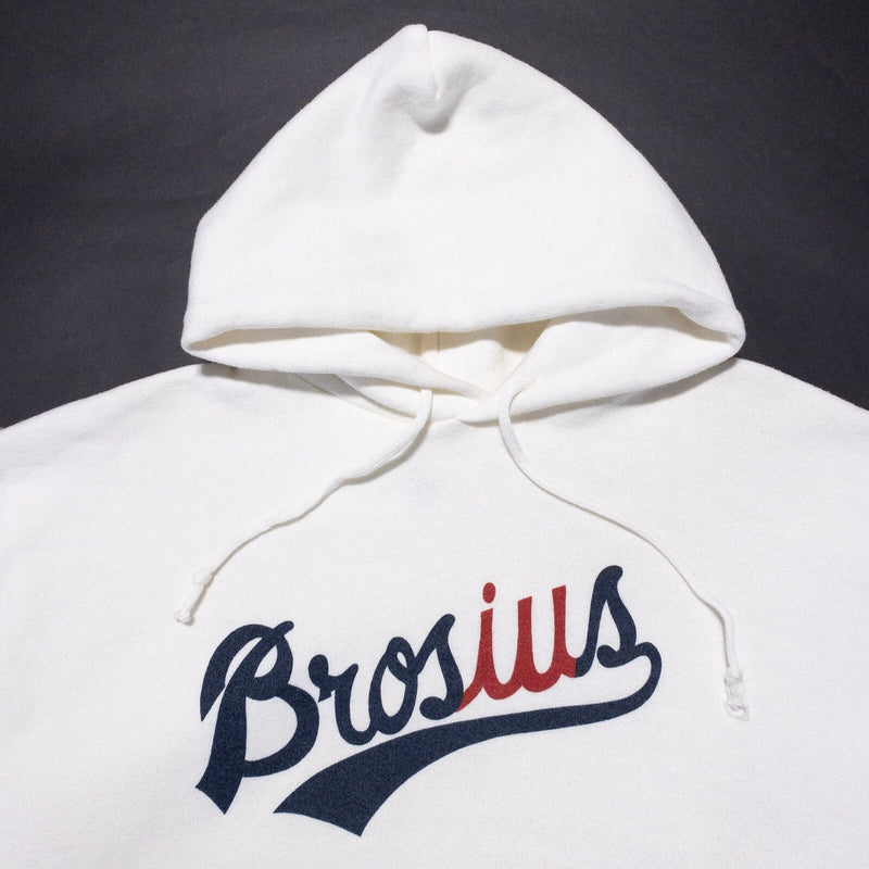Vintage Russell Athletic Hoodie Men's Large Brosius Indiana Camp White Pullover