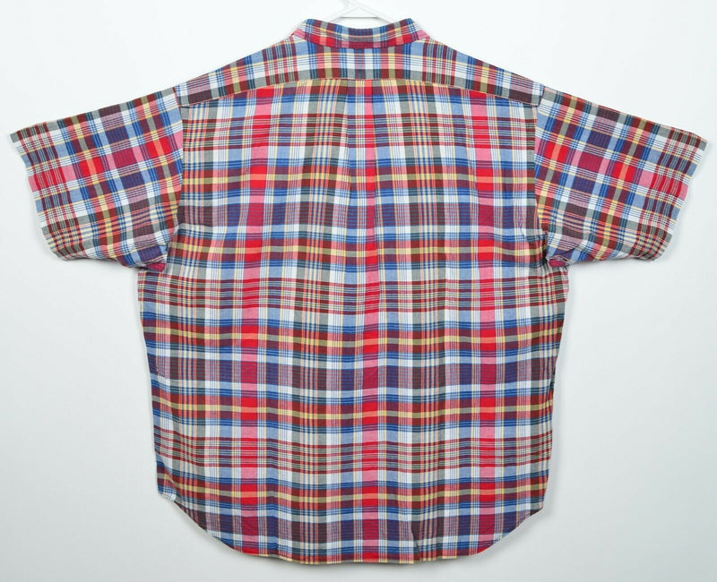 Polo Ralph Lauren Men's 2XL Red Blue Multi-Color Plaid Blake Button-Down Shirt