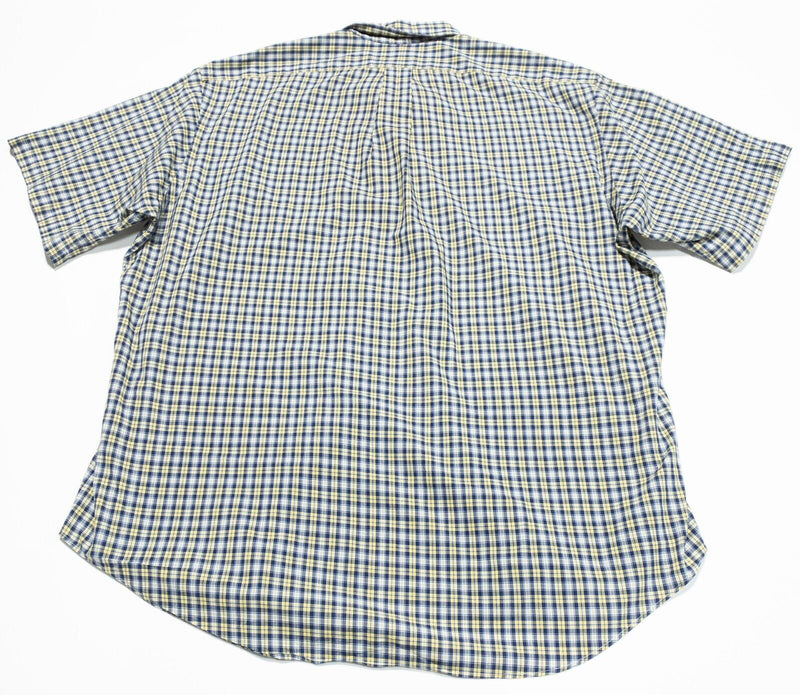 Polo Ralph Lauren Blake Shirt XL Mens Short Sleeve Blue Yellow Plaid Button-Down