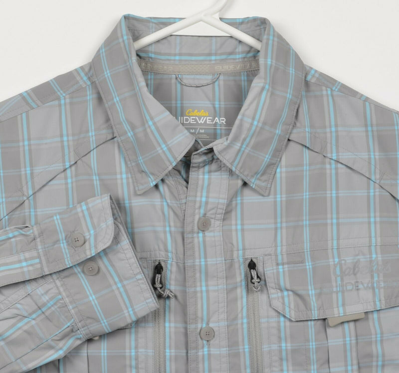 Cabela's Guidewear Men's Medium 4Most UPF Repel Shield Vented Gray Plaid Shirt