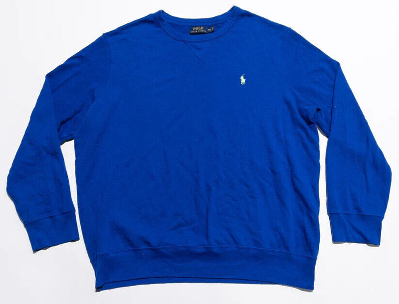 Polo Ralph Lauren Sweater Men's 2XL Pullover Crew Neck Knit Blue Cotton Modal