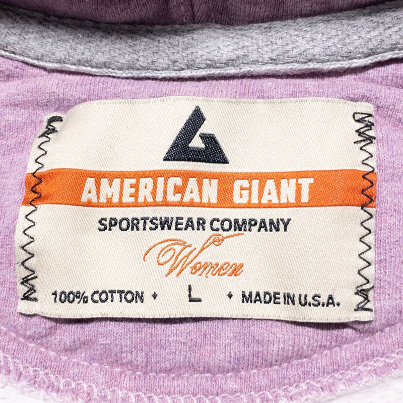 American Giant Hoodie Women's Large Classic Full Zip Sweatshirt Pink Heavy USA