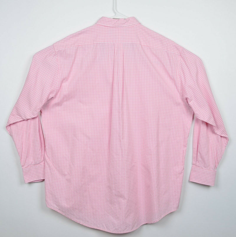 Vineyard Vines Men's XL Pink White Plaid "Whale Shirt" Button-Down Shirt