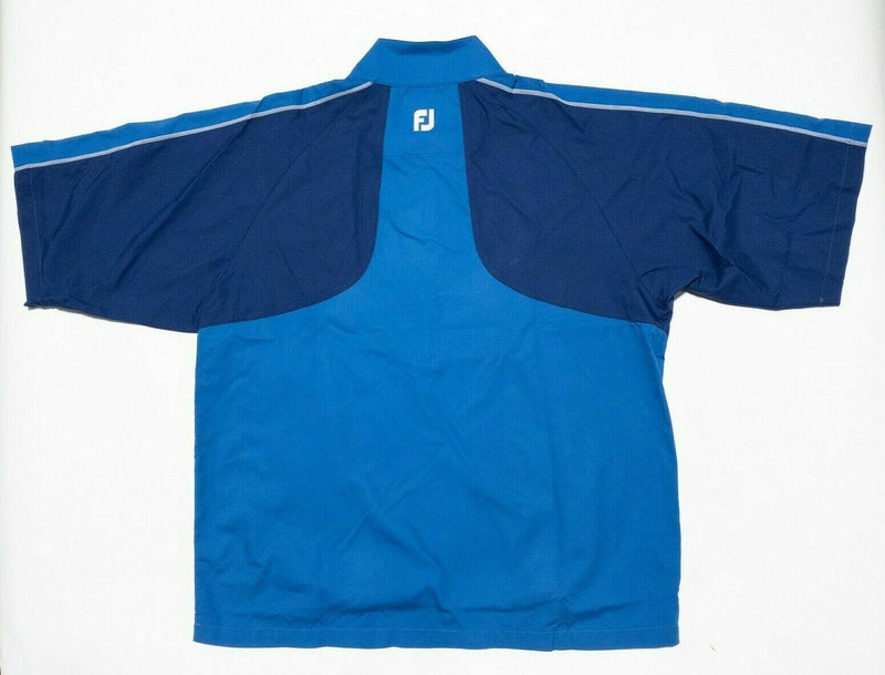 FootJoy Men's XL Short Sleeve Windshirt Jacket 1/4 Zip Blue Golf Wind Jacket