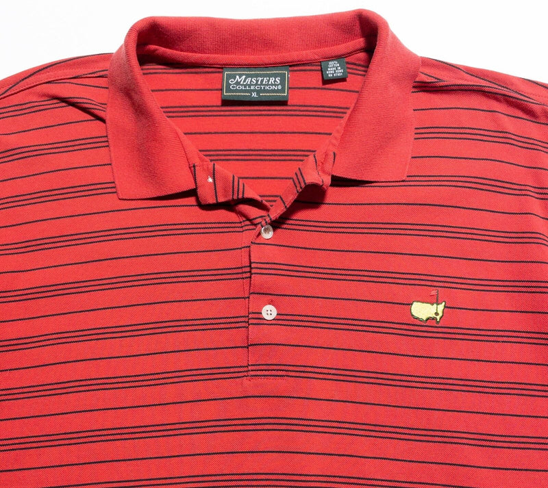 Masters Golf Polo Shirt Men's XL Red Striped Short Sleeve Augusta National