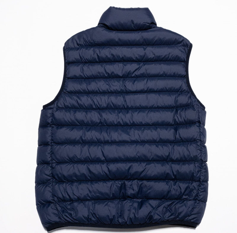 Polo Ralph Lauren Down Puffer Vest Men's Medium Navy Blue Full Zip Preppy Pony