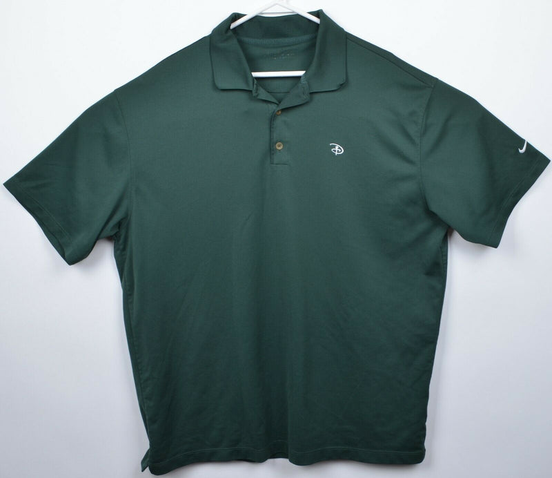Disney Nike Golf Men's 2XL Forest Green Wicking Stretch Golf Dri-Fit Polo Shirt