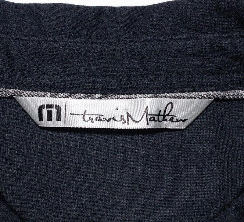 Travis Mathew Polo 2XL Men's Golf Shirt Black Gray Striped Wicking Stretch