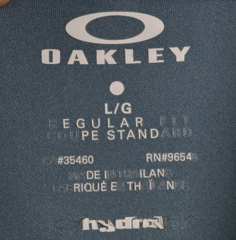Oakley Hydrolix Men's Large Regular Fit Yellow White Teal Blue Golf Polo Shirt