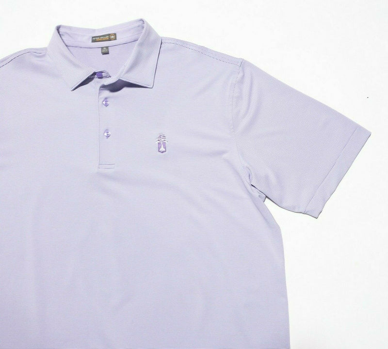 Peter Millar Sumer Comfort XL Shirt Men's Golf Polo Purple Striped Wicking Maui