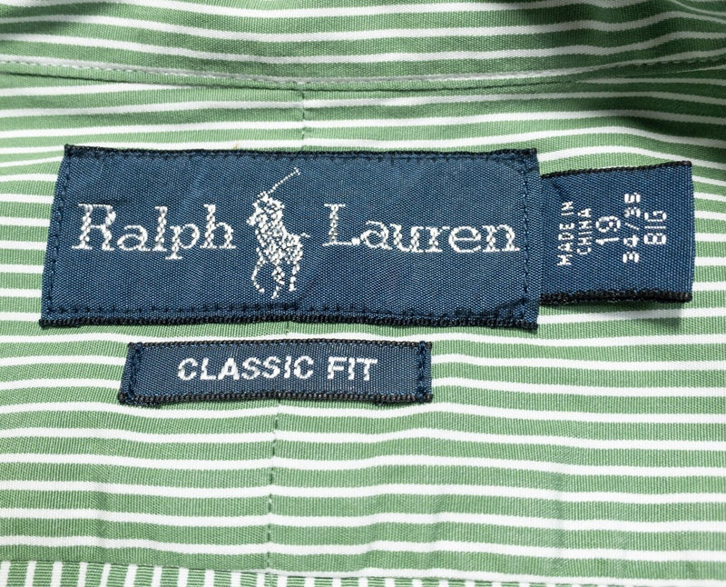 Polo Ralph Lauren 19-34/35 Big Men's Dress Shirt Green Striped Button-Down