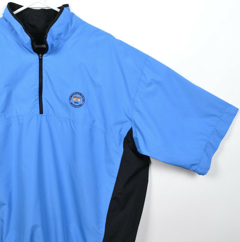 Zero Restriction Men's XL 1/4 Zip Blue Short Sleeve Windshirt Golf Jacket