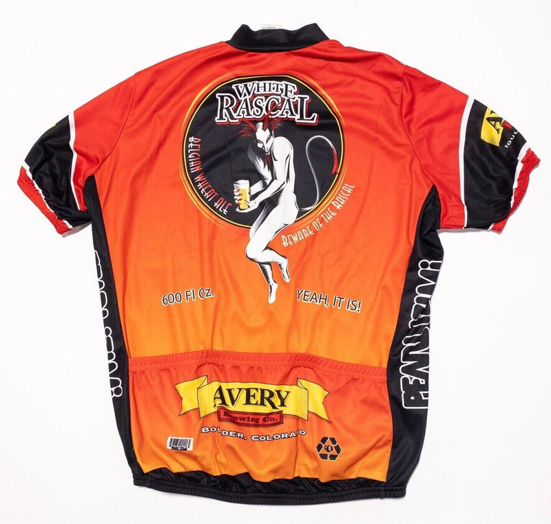Avery Brewing Cycling Jersey XL Men's White Rascal Beer Pearl Izumi Boulder CO