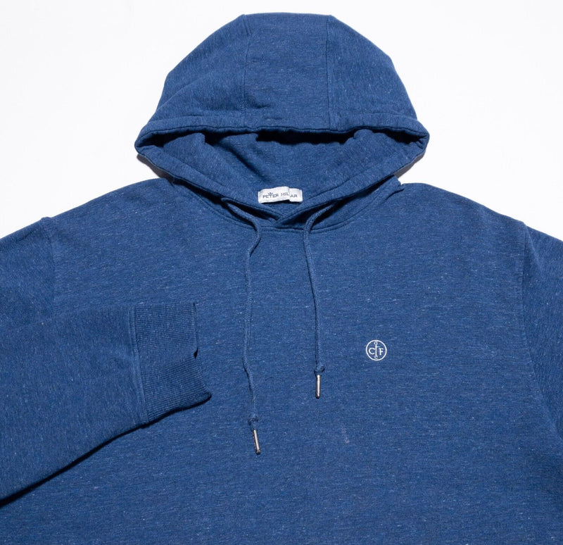 Peter Millar Hoodie Men's Fits Large Pullover Sweatshirt Lava Wash Blue Golf