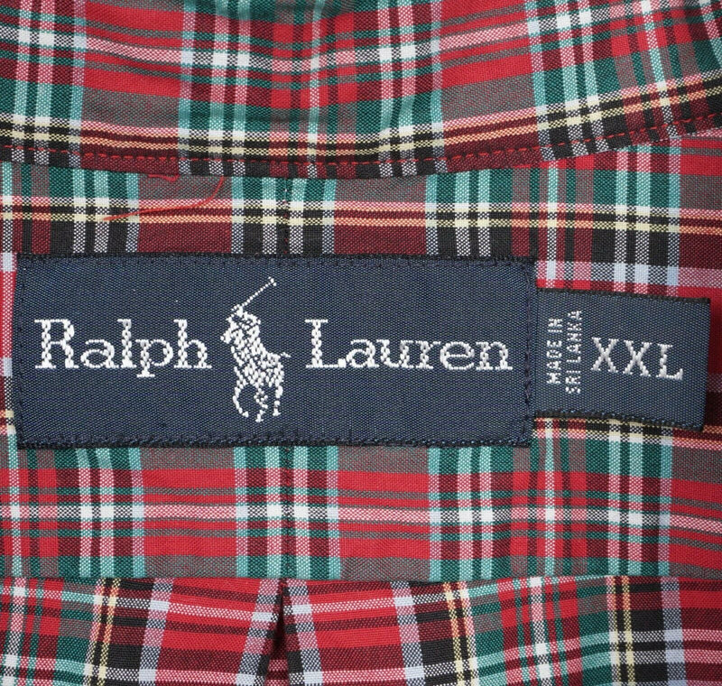 Polo Ralph Lauren Men's 2XL Red Green Plaid Long Sleeve Button-Down Shirt