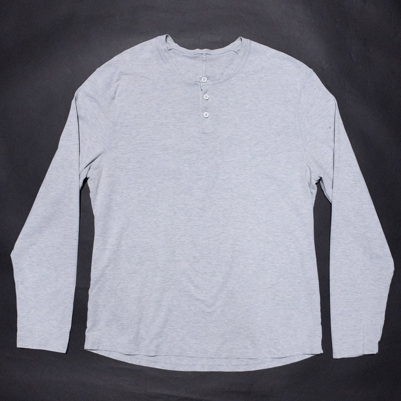 Lululemon Henley Shirt Men's Fit Small Long Sleeve Heather Gray 3-Button