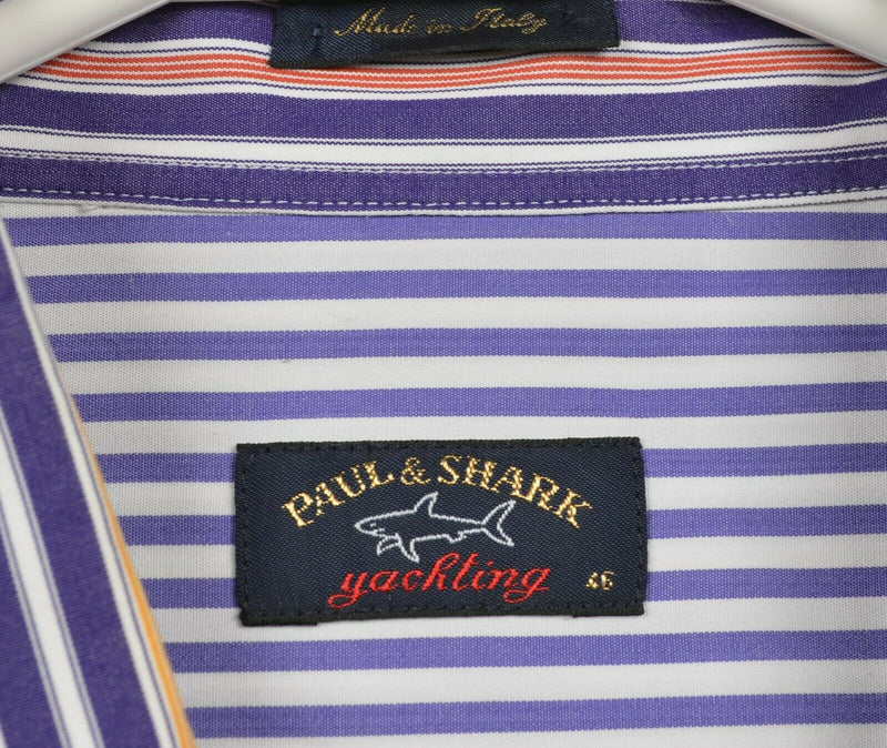 Paul & Shark Yachting Men's 46 (2XL) Flip Cuff Multi-Color Striped Italy Shirt