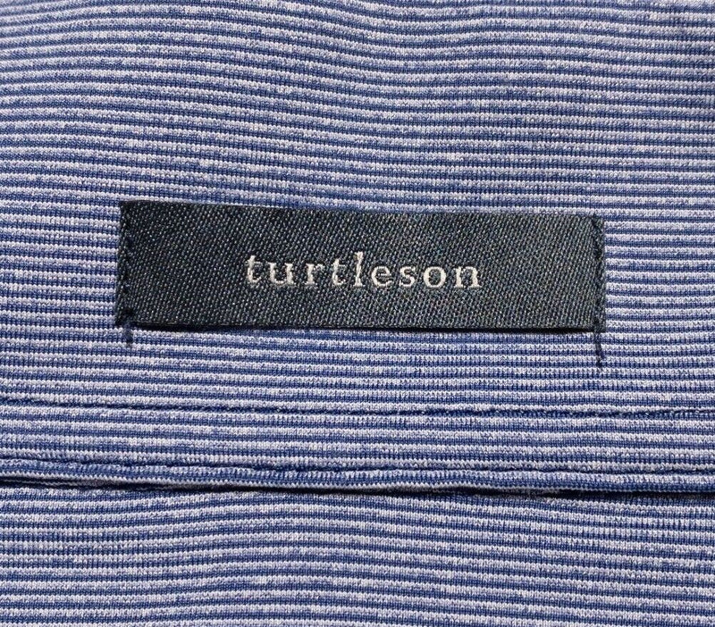 Turtleson 1/4 Zip Jacket Men's 2XL Golf Pullover Blue Striped Wicking Stretch