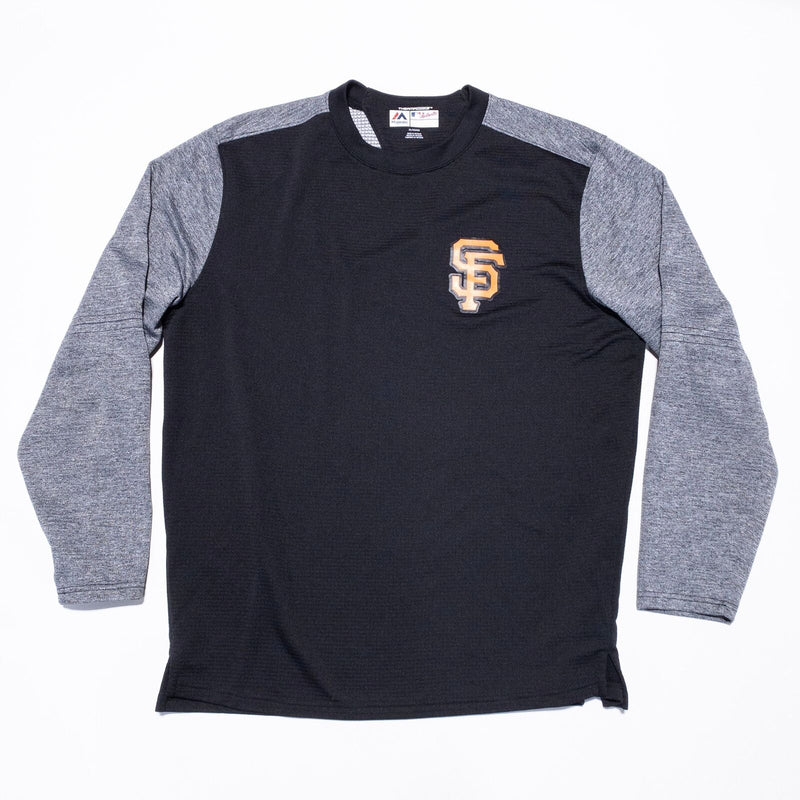 San Francisco Giants Sweatshirt Men's XL Majestic Thermabase Black Gray MLB