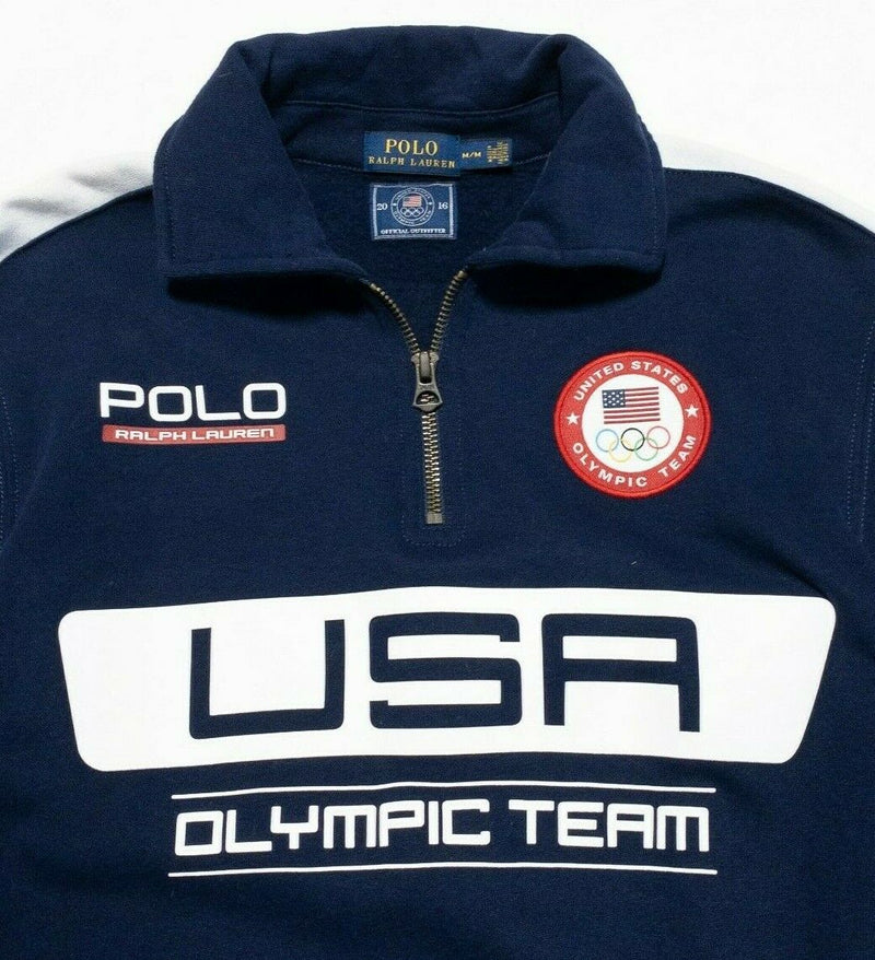 Polo Ralph Lauren USA Olympic Team 2016 1/4 Zip Sweatshirt Blue Women's Medium