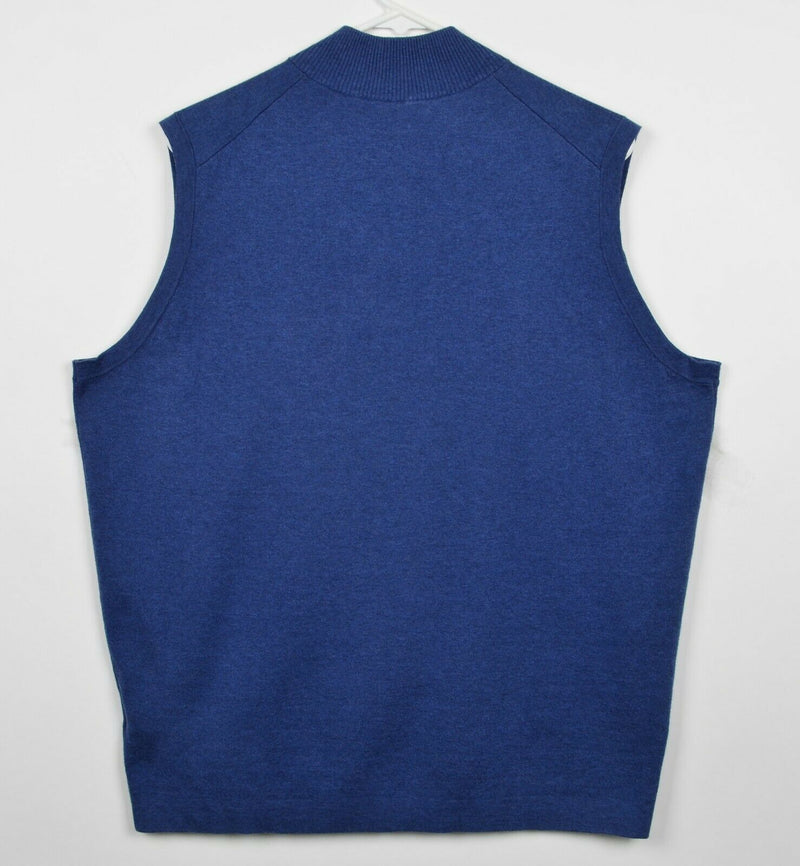 Peter Millar Warmth Men’s Large Navy Blue 1/4 Zip Golf Sweater Vest